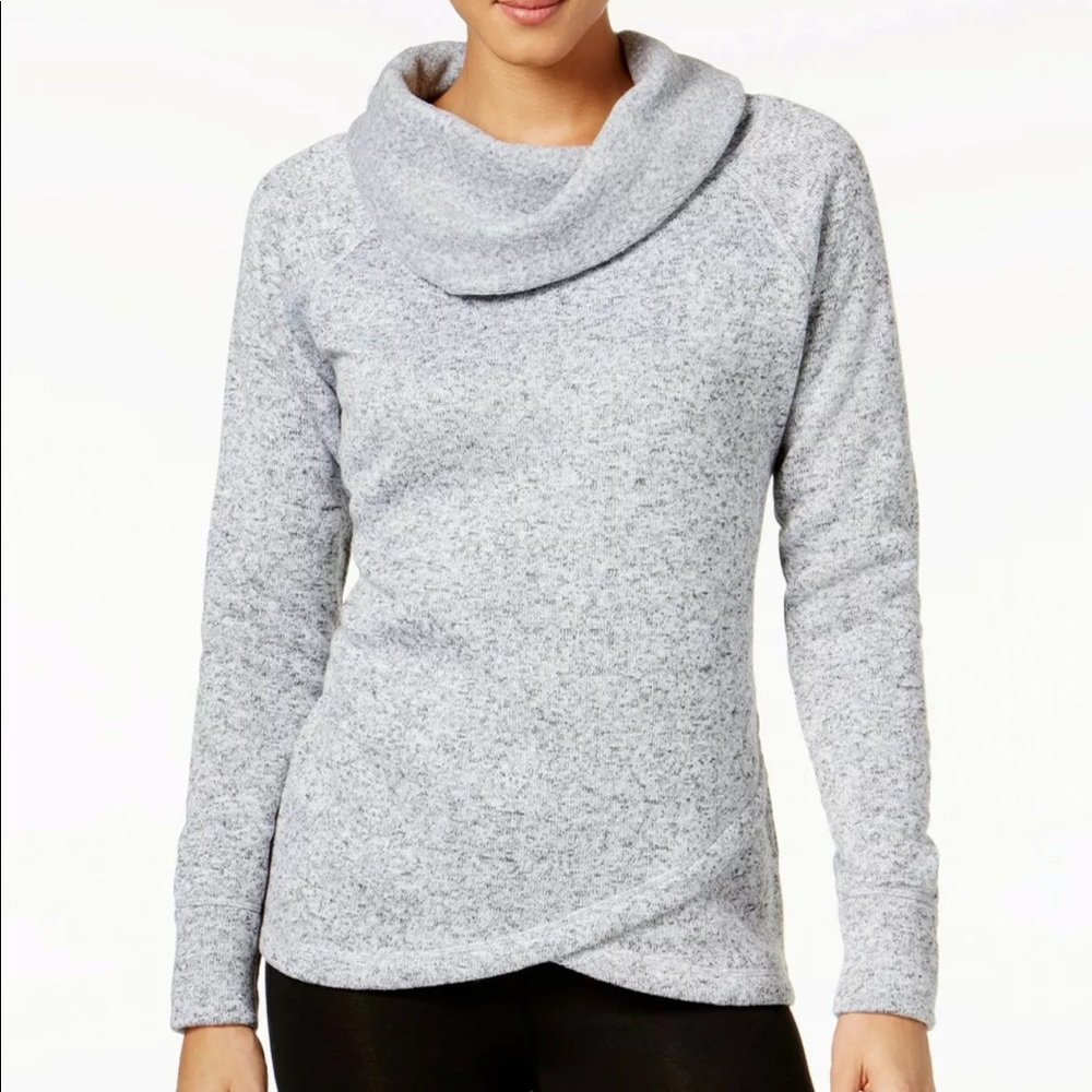 Ideology Pullover Tulip Hem Cowl Neck Sweater